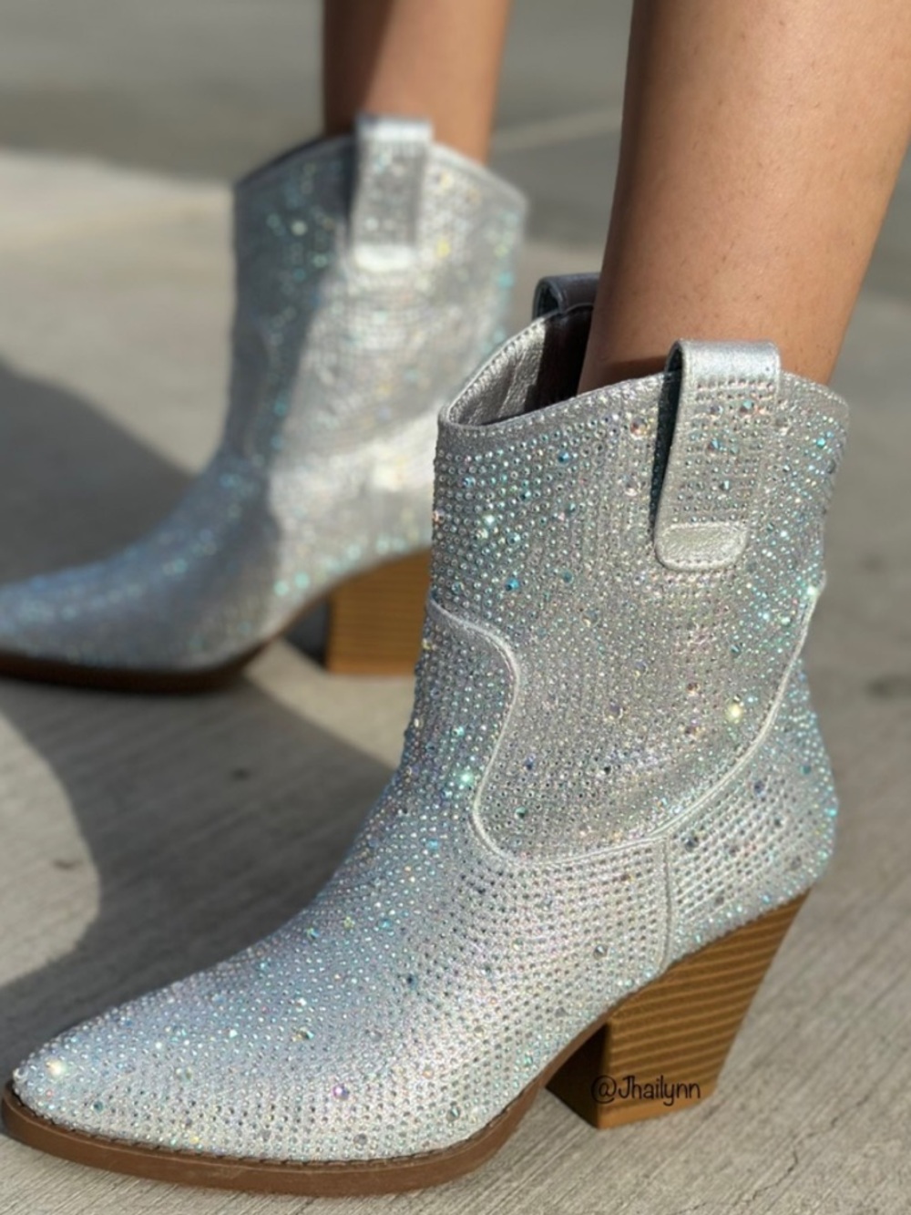 Rhinestone Cowboy Ankle Boots
